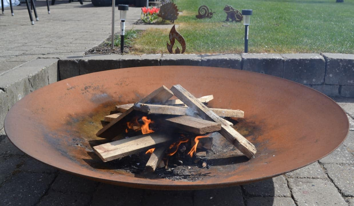 Bålfad   Corten Med Påsvejst Fod ø100
