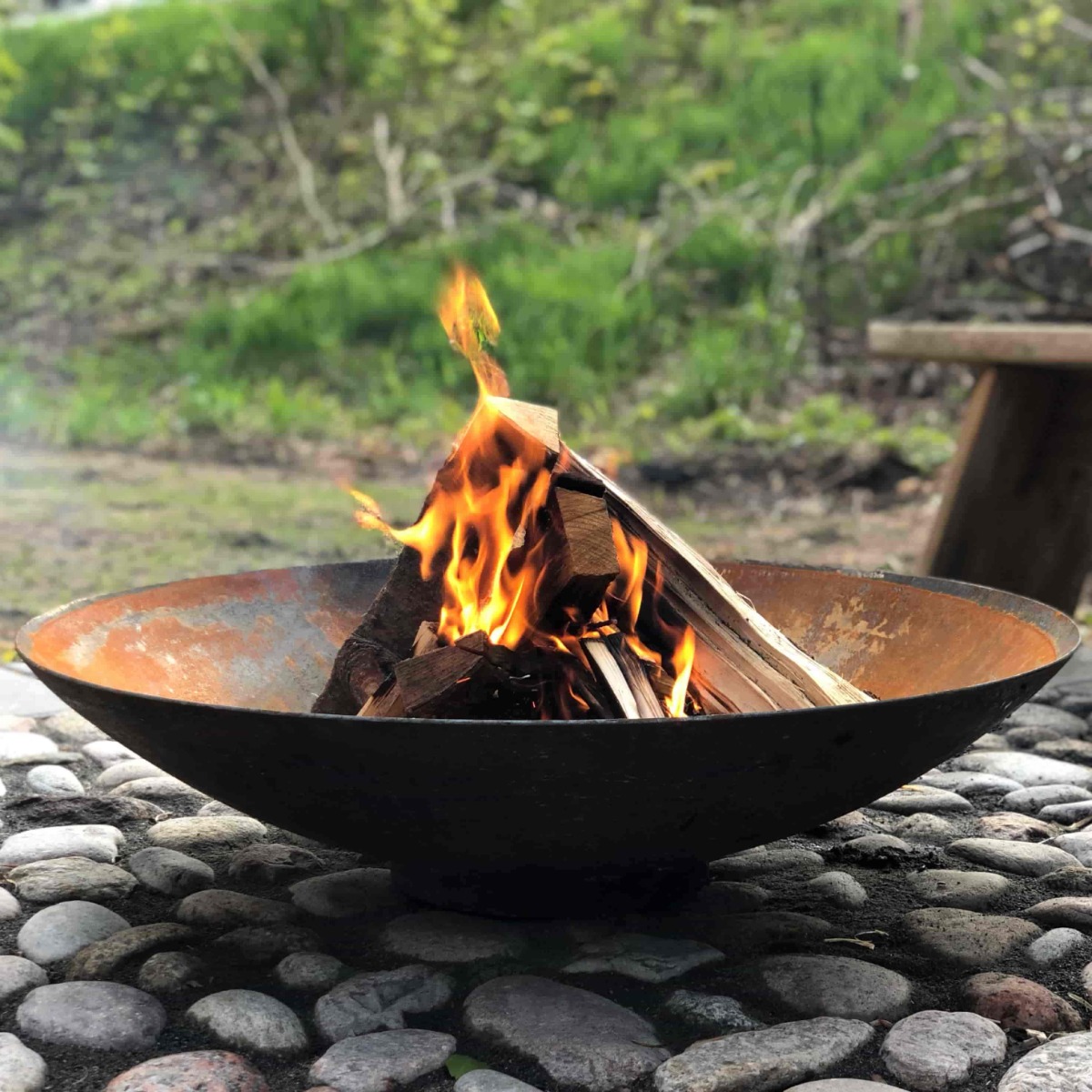 Bålfad   Corten Med Påsvejst Fod ø80