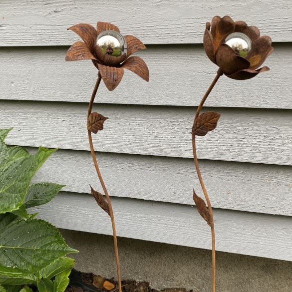 Blomster Med Sølvfarvet Kugle Sæt Med   Stk