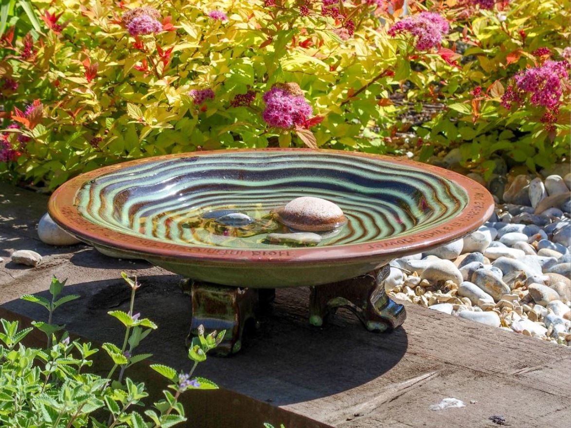 Echoes Fuglebad Glaseret Terracotta