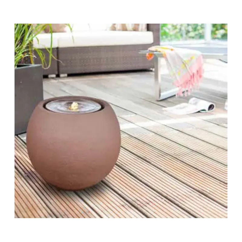 Garden Fountain  Ball Led  Rusty Color  50x50x43cm