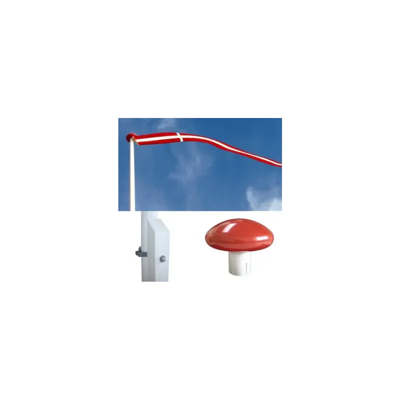 Glasfiberflagstang    Hvidmalet Egestøtte   Beslag   Meter