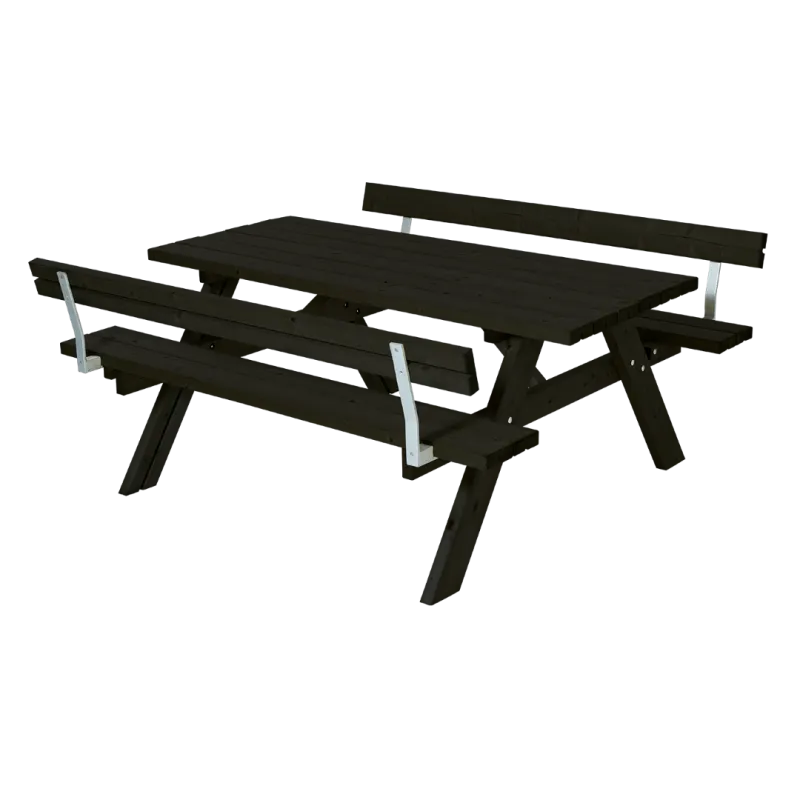 Plus Bord Bænkesæt Sort     Ryglæn 42mm Længde 177cm