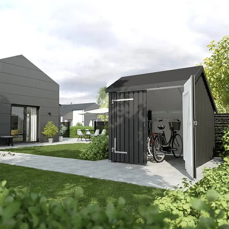 Plus Cykelskur   Dobbeltdør Udv  Grundmål:  Bxlxh 229x248x250    Ubehandlet 167560-