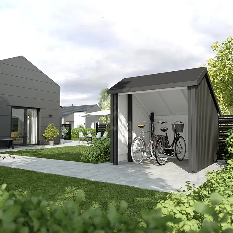 Plus Cykelskur  Udv  Grundmål:  Bxlxh 229x248x250    Ubehandlet  16756-