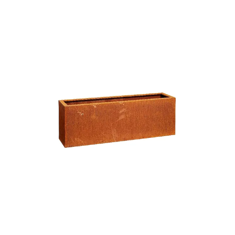 Njord Rektangulær Krukke Bed   Cortenstål  120x30x50