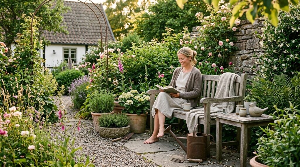 Outdoor garden lifestyle photography featuring handcrafted g